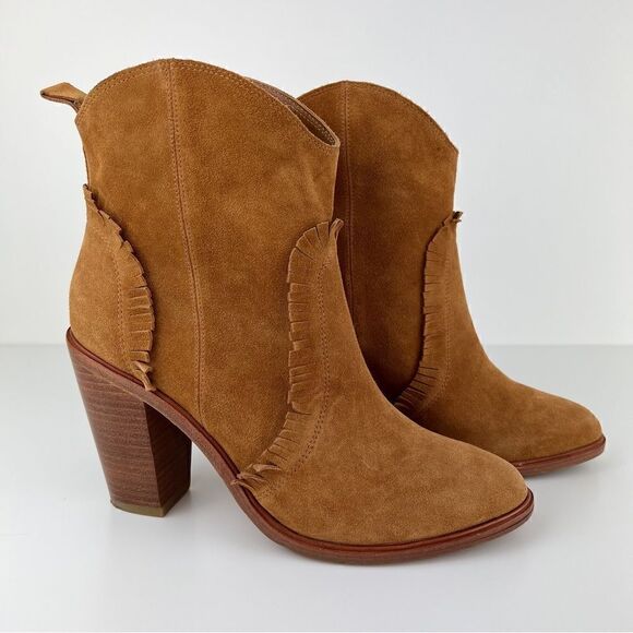 Joie Mathilde Fringe Bootie in Western Brown - Picture 1 of 11